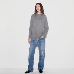 CASHMERE OVERSIZED SWEATER | DARK HEATHER GREY