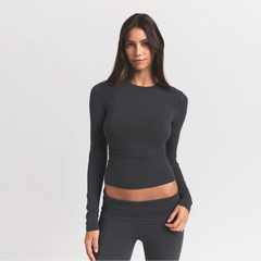 COTTON JERSEY LONG SLEEVE T-SHIRT | ASH