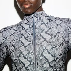 FITS EVERYBODY ZIP FRONT BODYSUIT | SHADOW SNAKE PRINT