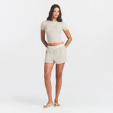 COTTON RIB LOOSE BOXER | STONE