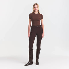 THE ESSENTIAL COLLECTION ZIP FRONT LEGGING | ESPRESSO