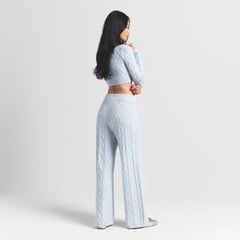 SWEATER KNITS CABLE KNIT STRAIGHT LEG PANT | ZEN BLUE