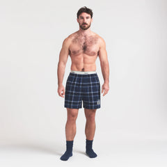 SKIMS FOR TEAM USA FLANNEL SLEEP MENS OLYMPIC SHORT | NAVY PLAID
