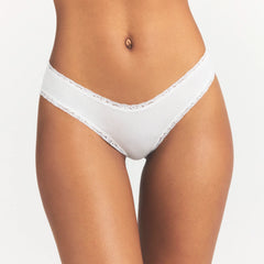 LIGHTWEIGHT COTTON LACE BRIEF | SNOW