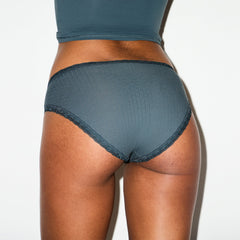 LIGHTWEIGHT COTTON POINTELLE LACE BRIEF | ZIRCON TONAL