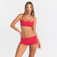 EVERYDAY COTTON SCOOP BRALETTE | CARMINE