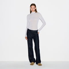 SHEER MODAL LONG SLEEVE TURTLENECK BODYSUIT | MIST