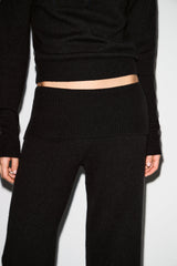 WOOL CASHMERE FOLDOVER PANT | ONYX