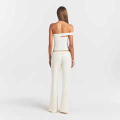 FRENCH TERRY STRAIGHT LEG PANT | ECRU