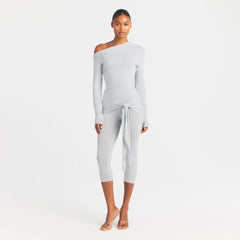 CUPRO JERSEY WRAP CAPRI | PEARL