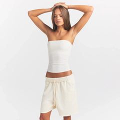 FRENCH TERRY LONG SHORT | ECRU