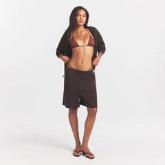 FRENCH TERRY LONG SHORT | ESPRESSO