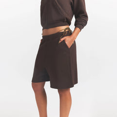 FRENCH TERRY LONG SHORT | ESPRESSO