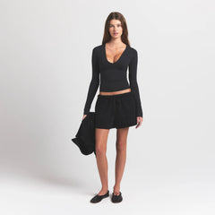 COTTON FLEECE CLASSIC SHORT | ONYX