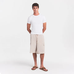 WOVEN MENS RELAXED CARGO SHORT | STONE