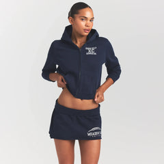 BOYFRIEND FLEECE MINI SKIRT | NAVY MEADOW OAK