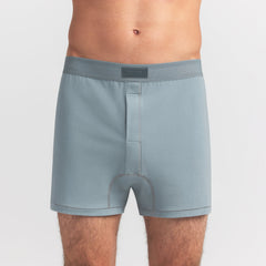 SKIMS COTTON MENS KNIT BOXER | SKY