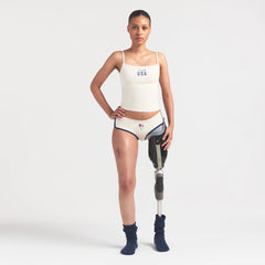 SKIMS FOR TEAM USA COTTON JERSEY PARALYMPIC DOLPHIN BOY SHORT | ECRU