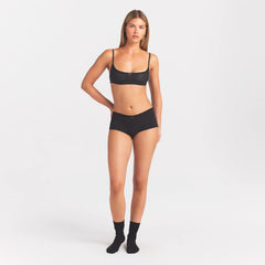 LIGHTWEIGHT COTTON POINTELLE LACE BOY SHORT | SOOT TONAL