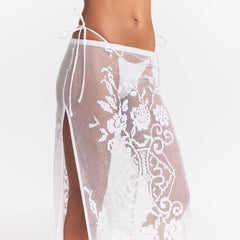 LACE COVER-UPS LONG SKIRT | SNOW