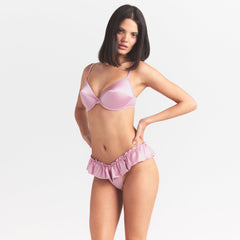 STRETCH SATIN VINTAGE DEMI BRA | HALITE