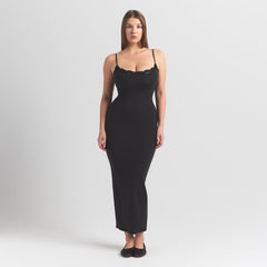 FITS EVERYBODY LACE LONG SLIP DRESS | ONYX