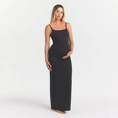 FITS EVERYBODY MATERNITY LONG SLIP DRESS | ONYX