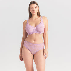 STRETCH LACE UNLINED FULL COVERAGE BRA | BABY PINK