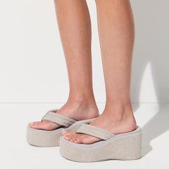 TERRY PLATFORM SANDAL | STONE