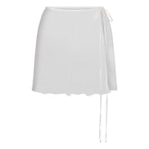 SKIMS ROMANCE TIE SIDE MINI SKIRT | IVORY