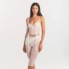 ULTRA FINE MESH DRAPED CAPRI | IVORY