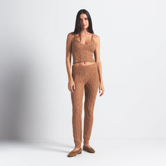 SWEATER KNITS CABLEKNIT LEGGING | DARK HONEY
