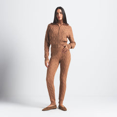 SWEATER KNITS CABLEKNIT LEGGING | DARK HONEY