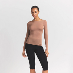 SHEER MODAL LONG SLEEVE BOATNECK TOP | SIENNA