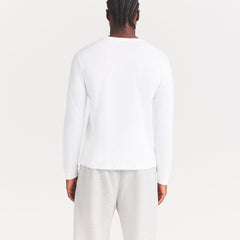 SKIMS COTTON MENS CLASSIC LONG SLEEVE T-SHIRT | CHALK