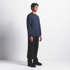 HEAVYWEIGHT COTTON MENS RELAXED LONG SLEEVE T-SHIRT | DAMSON