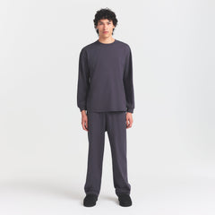 HEAVYWEIGHT COTTON MENS RELAXED LONG SLEEVE T-SHIRT | RAVEN