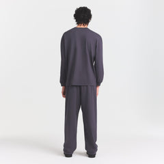 HEAVYWEIGHT COTTON MENS RELAXED LONG SLEEVE T-SHIRT | RAVEN