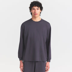 HEAVYWEIGHT COTTON MENS RELAXED LONG SLEEVE T-SHIRT | RAVEN