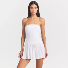 POPLIN APPAREL MINI TUBE DRESS | SNOW