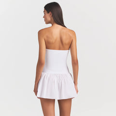 POPLIN APPAREL MINI TUBE DRESS | SNOW