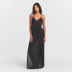VOILE SLEEP LONG DRESS | ONYX