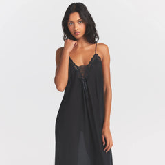 VOILE SLEEP LONG DRESS | ONYX