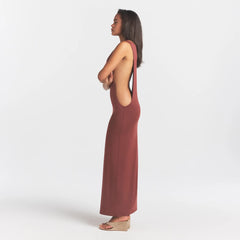 SMOOTH LAYERS CUT OUT LONG DRESS | HENNA