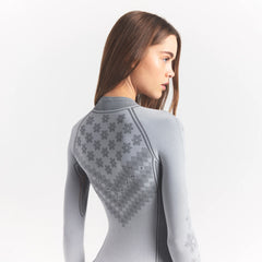 SKIMS FIRST LAYERS HALF ZIP ONESIE | MIRROR WINTER FAIR ISLE