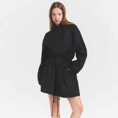 WOVEN COTTON OVERSIZED ANORAK | ONYX