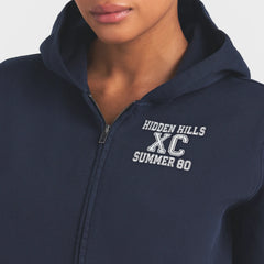 BOYFRIEND FLEECE ZIP UP HOODIE | NAVY HIDDEN HILLS