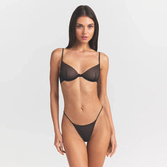 INVISIBLE PLUNGE BRA | OBSIDIAN
