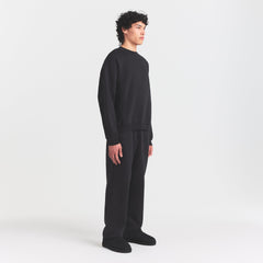 FLEECE LOUNGE MENS RELAXED HIGH CREWNECK | WASHED ONYX