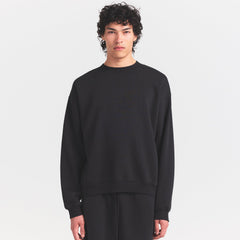 FLEECE LOUNGE MENS RELAXED HIGH CREWNECK | WASHED ONYX